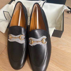 NIB Gucci Jordaan Horsebit Loafer - Black 38.5